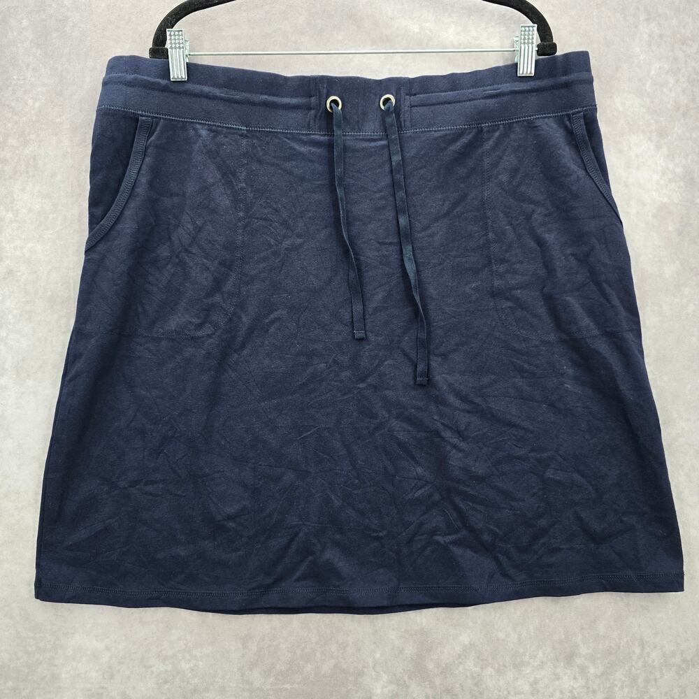 Basic Editions Navy‎ Blue Mini Short Cotton Skirt Plus 1X